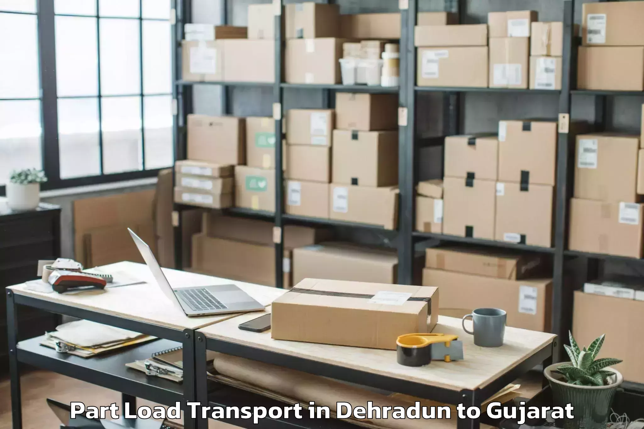 Book Dehradun to Deesa Part Load Transport Online